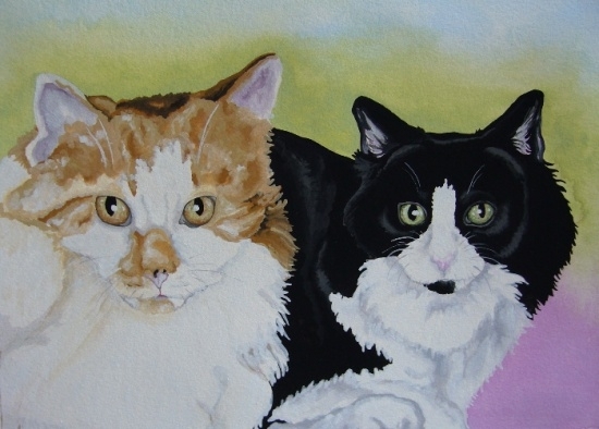 Portrait of Two Cats