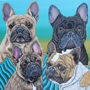 Portrait of   Four Frenchies